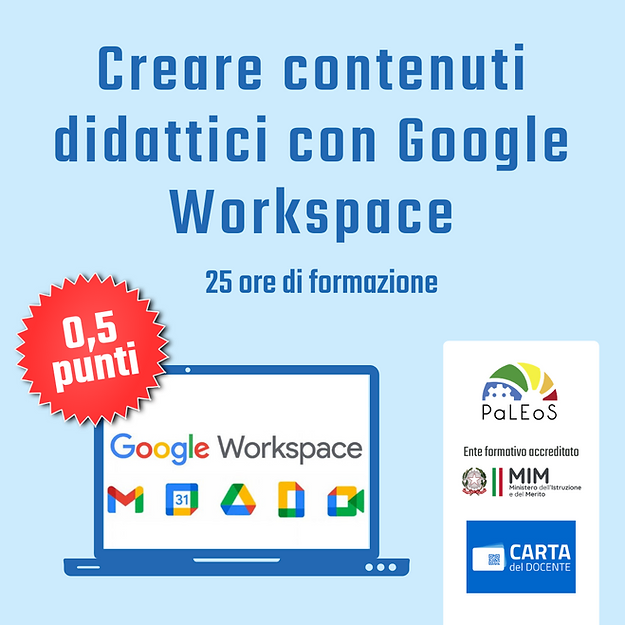 Certificazione Creare contenuti didattici con Google Workspace for Education