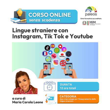 Lingue straniere con Instagram, Tik Tok e YouTube – senza certificazione